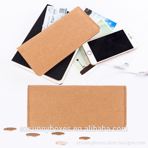 Anti-tearing Washable Kraft Paper Folding Long Wallet With Zipper